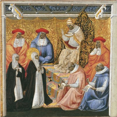 Santa Caterina da Siena davanti al Papa ad Avignone da Giovanni di Paolo