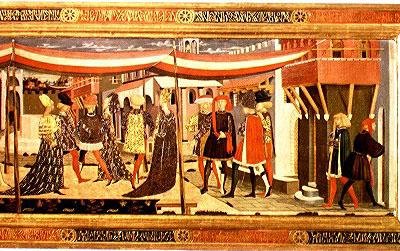 Frontale dal Cassone Adimari, dettaglio della sezione di destra, c.1450 (dettaglio) da Giovanni di Ser Giovanni Scheggia