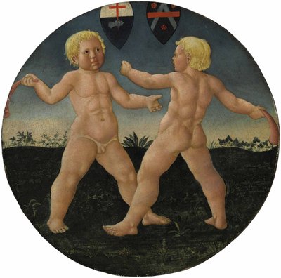 Desco da parto: Due ragazzi che giocano da Giovanni Di Ser Giovanni Guidi