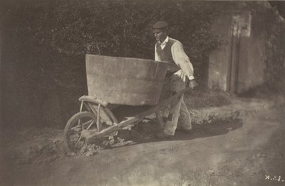 Contadino con carriola, 1870 da Giraudon