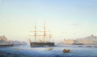 La HMS Alexandra nel Grand Harbour, Malta da Girolamo Gianni