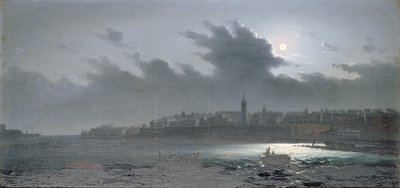 Veduta di Malta dal porto di notte, 1876 da Girolamo Gianni