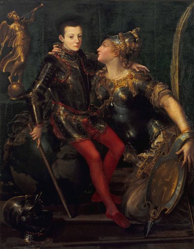 Ritratto allegorico di Parma che abbraccia Alessandro Farnese, 1556 da Girolamo Mazzola Bedoli