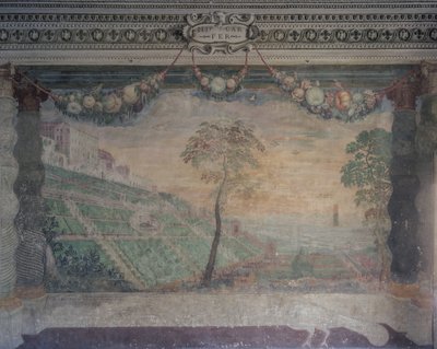 Vista della Villa basata sul progetto originale, Sala della Fontana da Girolamo Muziano