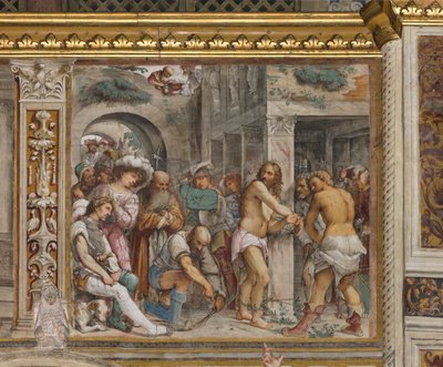 Navata centrale, Quinta campata sud, Flagellazione di Cristo, Girolamo Romanino da Girolamo Romanino