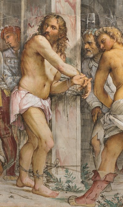 Navata centrale, Quinta Campata Sud, Flagellazione di Cristo, Girolamo Romanino da Girolamo Romanino