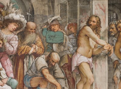 Navata centrale, Quinta Campata Sud, Flagellazione di Cristo, Girolamo Romanino da Girolamo Romanino