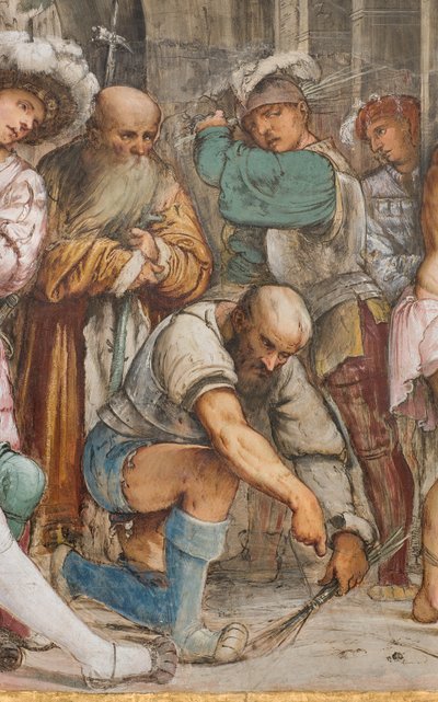 Navata centrale, Quinta Campata Sud, Flagellazione di Cristo, Girolamo Romanino da Girolamo Romanino
