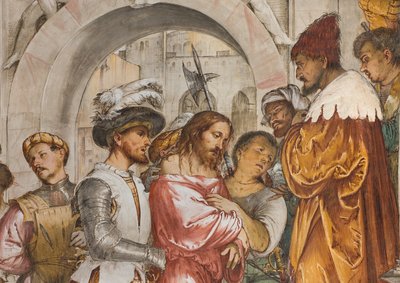 Navata centrale, Quinta campata sud, Cristo davanti a Pilato, Girolamo Romanino da Girolamo Romanino