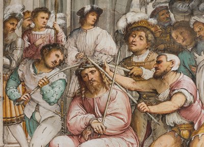 Navata centrale, Quarta campata sud, Incoronazione di spine, Girolamo Romanino da Girolamo Romanino
