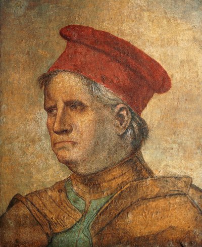 Ritratto di Niccolò Orsini (1442-1510), condottiero italiano, affresco da Girolamo Romanino