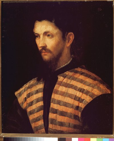 Ritratto di un gentiluomo con giacca a righe da Girolamo Romanino