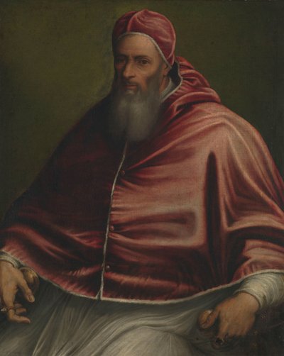 Papa Giulio III (precedentemente intitolato Papa Paolo III) da Girolamo Sicciolante (circle of)