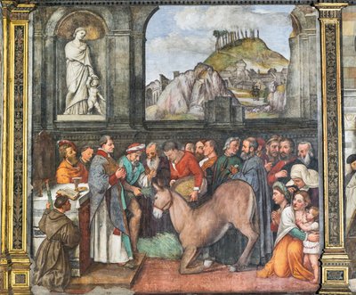 Il miracolo del mulo, parete nord, Scuola del Santo (dettaglio) da Girolamo Tessari