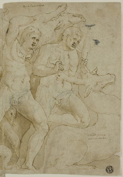 Rilievo di sarcofago antico con le fatiche di Ercole da Girolamo da Carpi