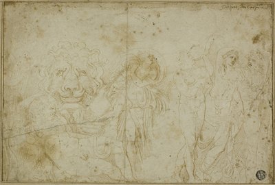 Sarcofago di Blenheim Palace: Baccanale con testa di leone da Girolamo da Carpi