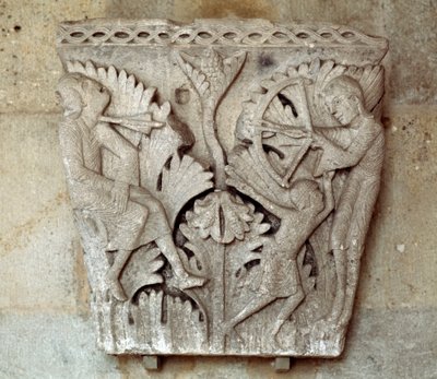La morte di Caino (capitello scolpito) da Gislebertus