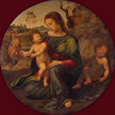 La Sacra Famiglia con il giovane Giovanni Battista, c. 1520 da Giuliano Bugiardini