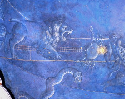 Il Percorso del Sole attraverso le stelle nella notte del 4 luglio 1442, dettaglio di Leone, Cancro e l