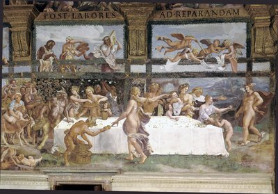 Preparativi per il banchetto degli dei per il matrimonio di Cupido e Psiche (dettaglio) da Giulio (1483 1520) Romano