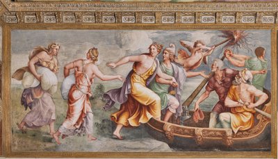 Il rapimento di Elena, il cavallo di Troia, Camera di Troia (Sala di Troia) da Giulio (and workshop) Romano