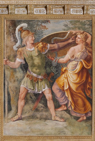 Teti dona ad Achille le armi forgiate da Efesto (Vulcano), Il Cavallo di Troia, Camera di Troia (Sala di Troia) da Giulio (and workshop) Romano