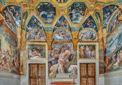 Stanza di Psiche: vista della parete est (affresco) da Giulio (workshop of) Romano