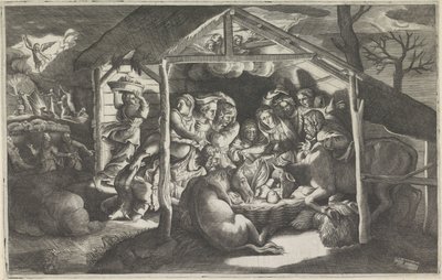 Adorazione dei pastori da Giulio Bonasone
