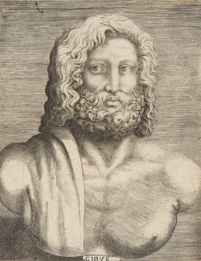 Busto di Giove, ca. 1531-76 da Giulio Bonasone