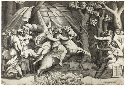 Clelia che Attraversa il Tevere da Giulio Bonasone
