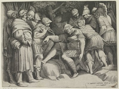 Scipione ferito da Giulio Bonasone