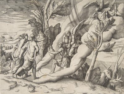 Giove e Giunone accolti nei cieli da Ganimede ed Ebe, dalla 