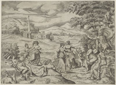 Mercurio racconta la storia di Pan e Siringa da Giulio Bonasone