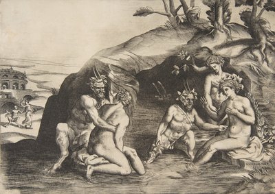 Ninfe e satiri che fanno il bagno da Giulio Bonasone