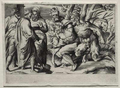 Silenus e re Mida da Giulio Bonasone