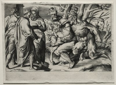 Silenus e Re Mida, metà del XVI secolo da Giulio Bonasone