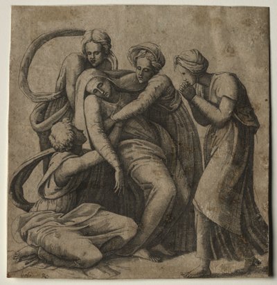 La Vergine svenuta tra le braccia di tre donne sante da Giulio Bonasone