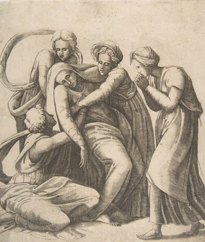 La Vergine svenuta e sostenuta dalle donne sante, 1531-76 da Giulio Bonasone
