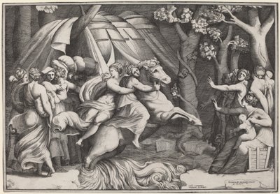 Clelia Attraversa il Tevere da Giulio Bonasone after Polidoro da Caravaggio