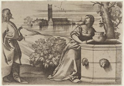 Cristo e la Samaritana da Giulio Campagnola