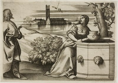 Cristo e la Samaritana da Giulio Campagnola
