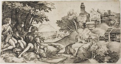 Pastori in un Paesaggio da Giulio Campagnola