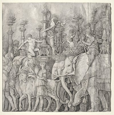 I trionfi di Cesare: Gli elefanti, c. 1485-1490 da Giulio Campagnola