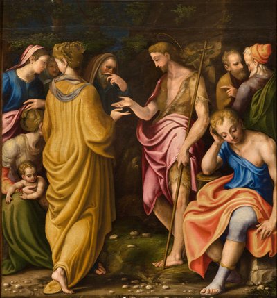 Cappella della Madonna del Popolo, Prima campata lato sud, Giulio Campi, Predicazione del Battista 1569 da Giulio Campi