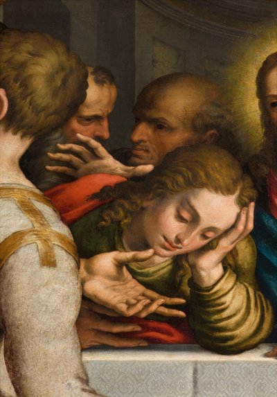 Cappella del SS Sacramento, Seconda Campata Lato Nord, Giulio Campi, Ultima Cena, (dettaglio) 1569 da Giulio Campi