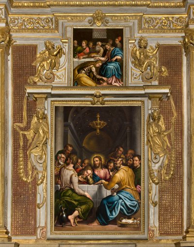 Cappella del SS Sacramento, Seconda Campata Lato Nord, Giulio Campi, Ultima Cena 1569, Giulio Campi, Cena in casa di Simone 1569 da Giulio Campi