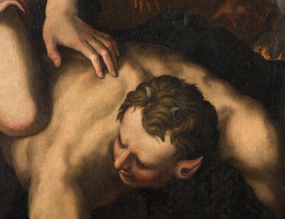 Transetto nord, Altare di San Michele Arcangelo, San Michele Arcangelo che uccide il maligno, Giulio Campi 1566 (dettaglio) da Giulio Campi