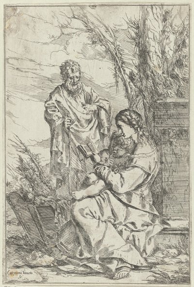 Sacra Famiglia con Maria che legge da Giulio Carpioni (I)
