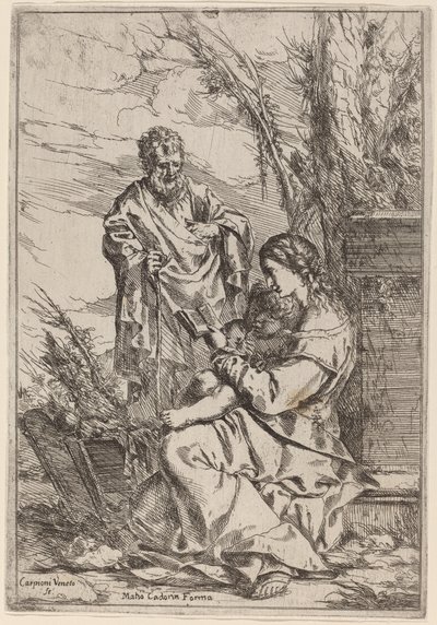 Sacra Famiglia con la Vergine che legge da Giulio Carpioni