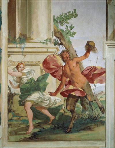 Ninfa Corsica inseguita da Satiro che le strappa la parrucca di Giulio Carpioni da Giulio Carpioni